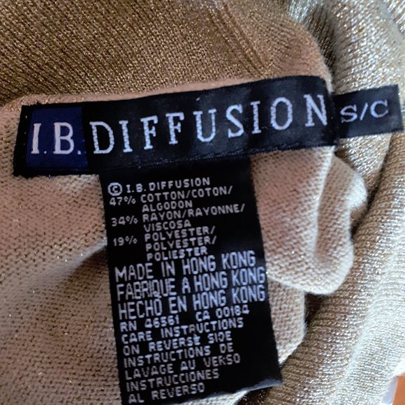 Vintage 1980s I. B. Diffusion Sparkly Gold Sweater Size Small - Picture 11 of 11